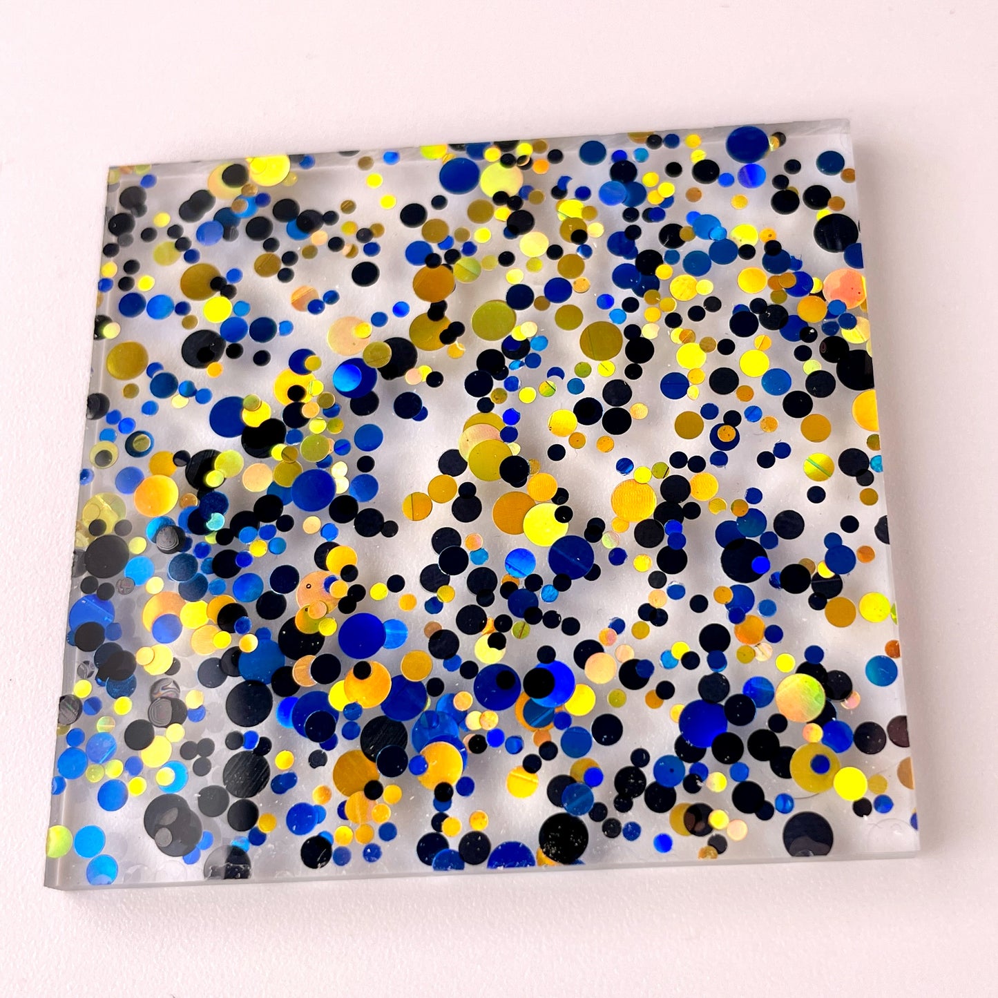 Glitter Circles - Blue/Black/Yellow