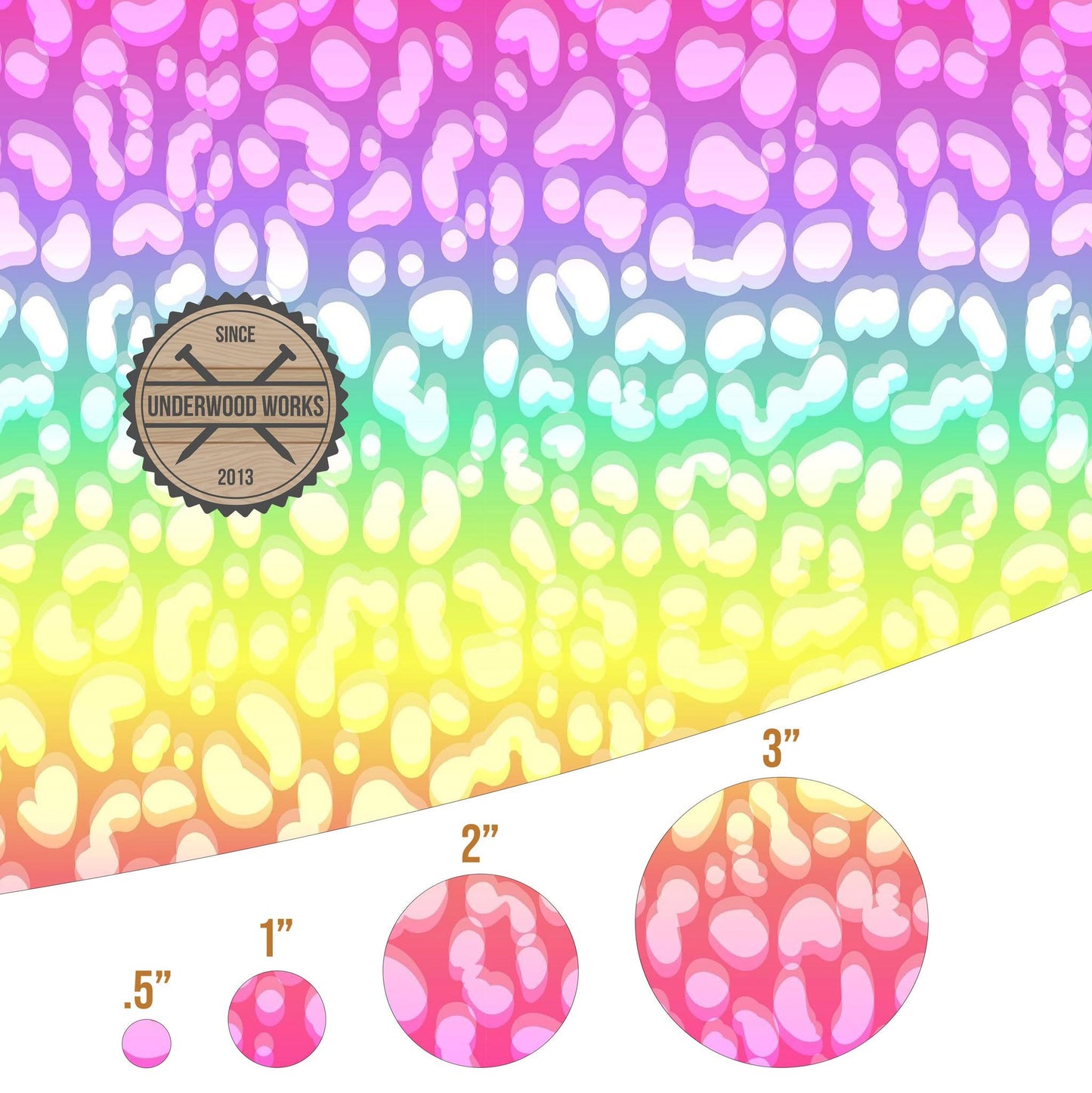 Rainbow Leopard Blurry - UV Printed Pattern
