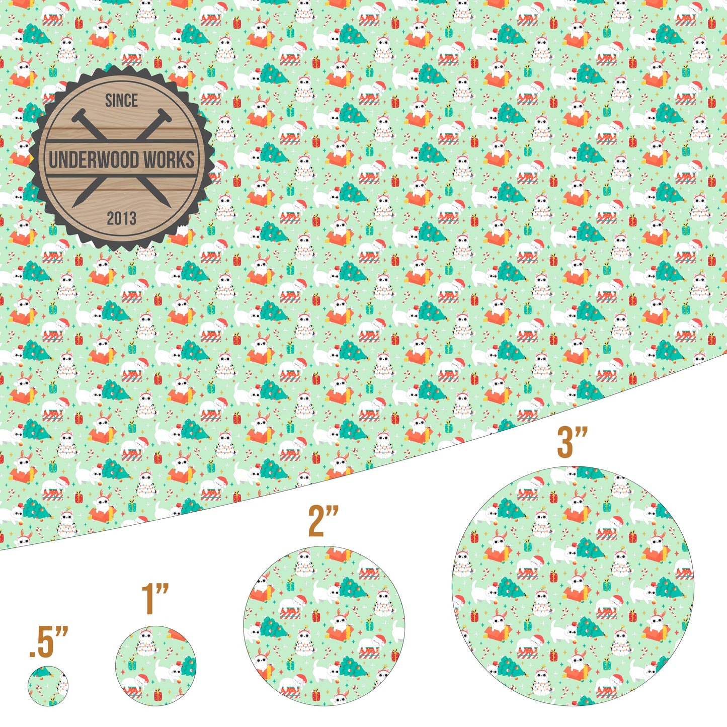 Christmas Cats - UV Printed Pattern