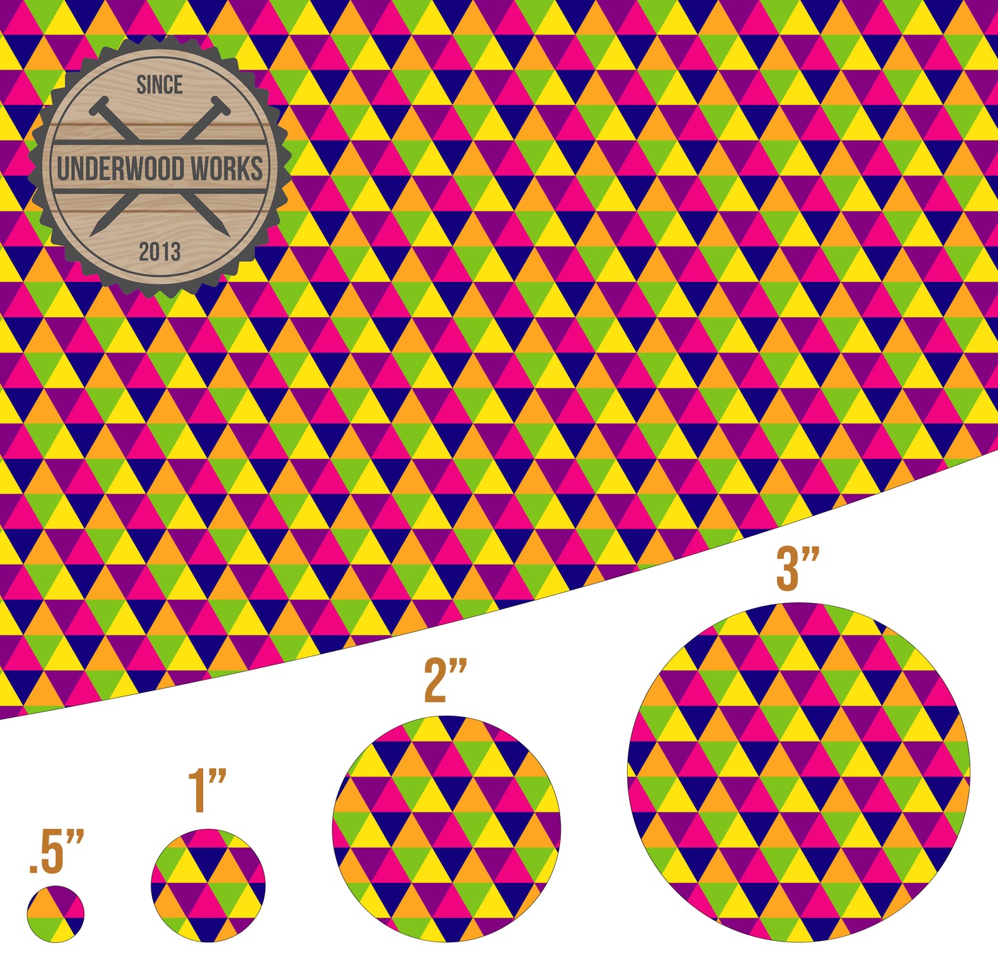 Geometric Triangles - UV Printed Pattern