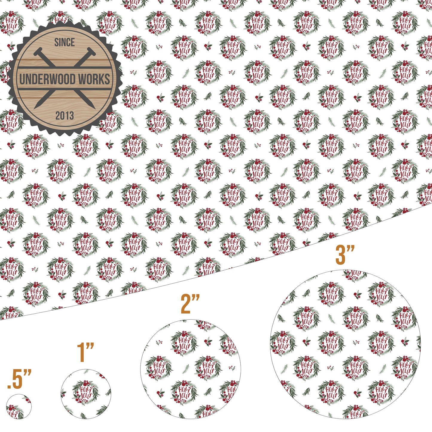 Holly Jolly Wreaths - UV Printed Pattern