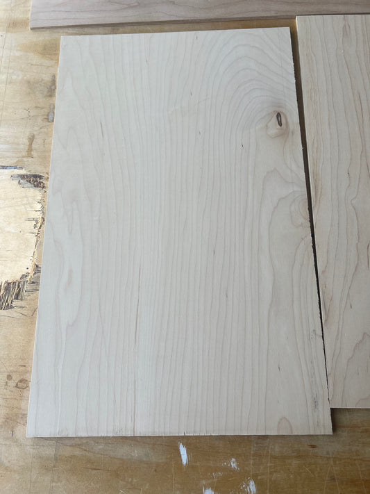***Discounted*** 1/4” Maple w/MDF core ~12x19” - 20 sheets