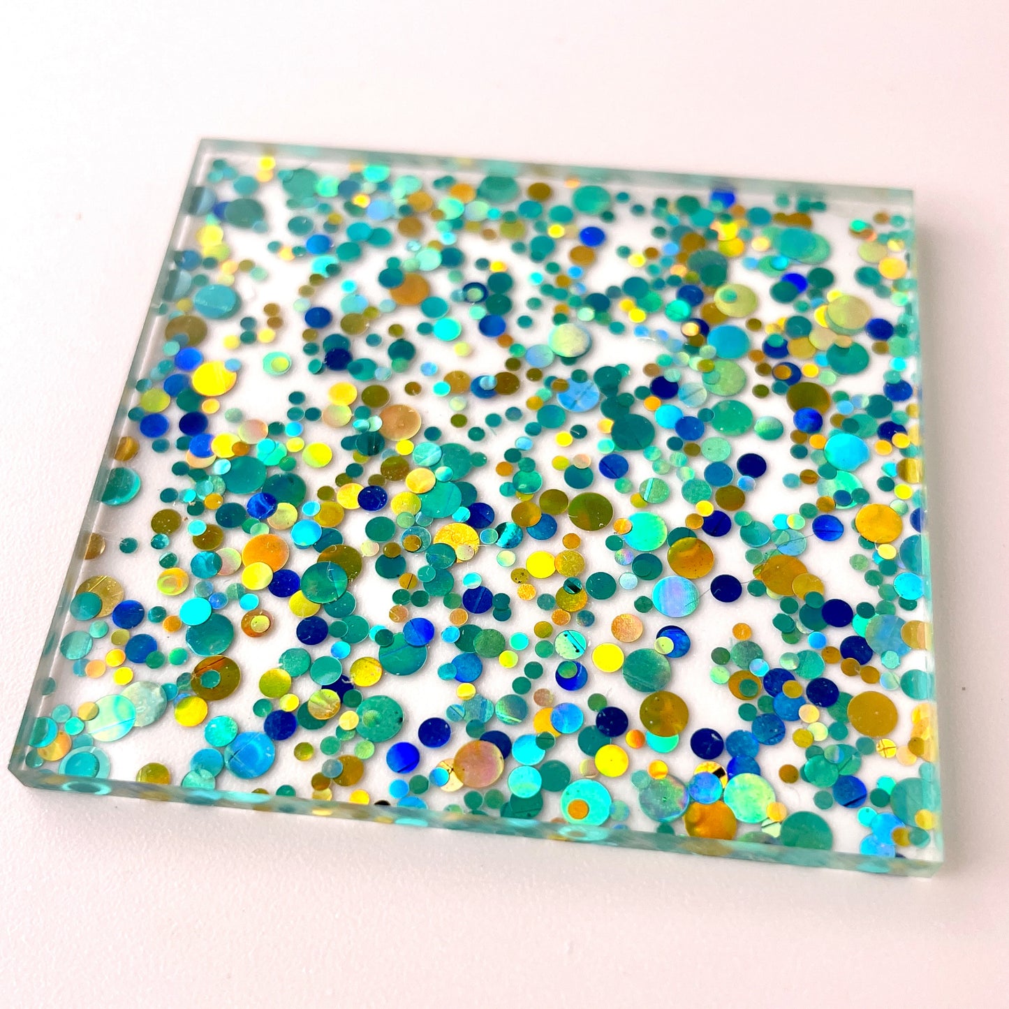 Glitter Circles - Blue/Teal/Yellows