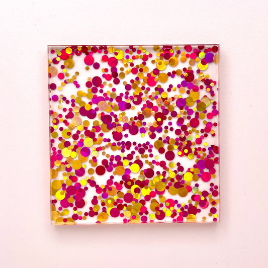 Glitter Circles - Pink/Yellow