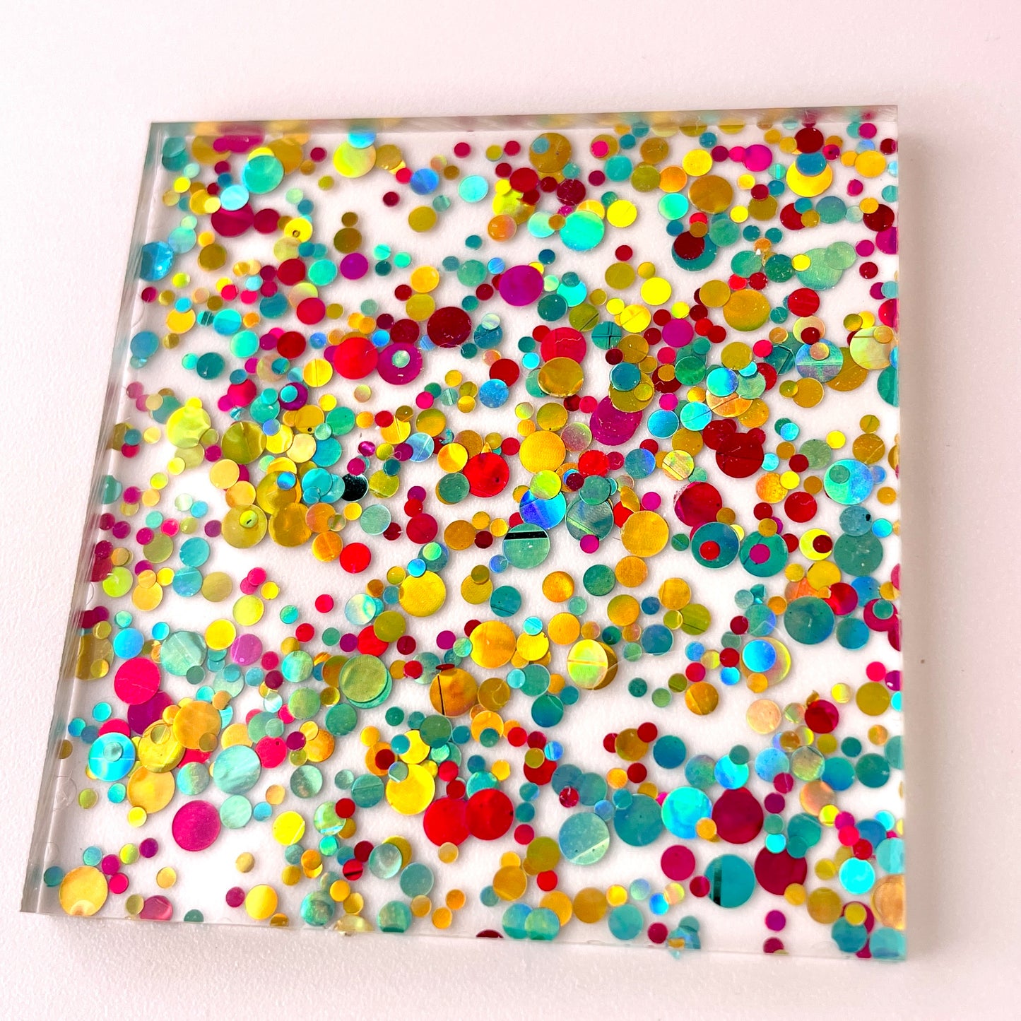Glitter Circles - Teal/Yellow/Pink