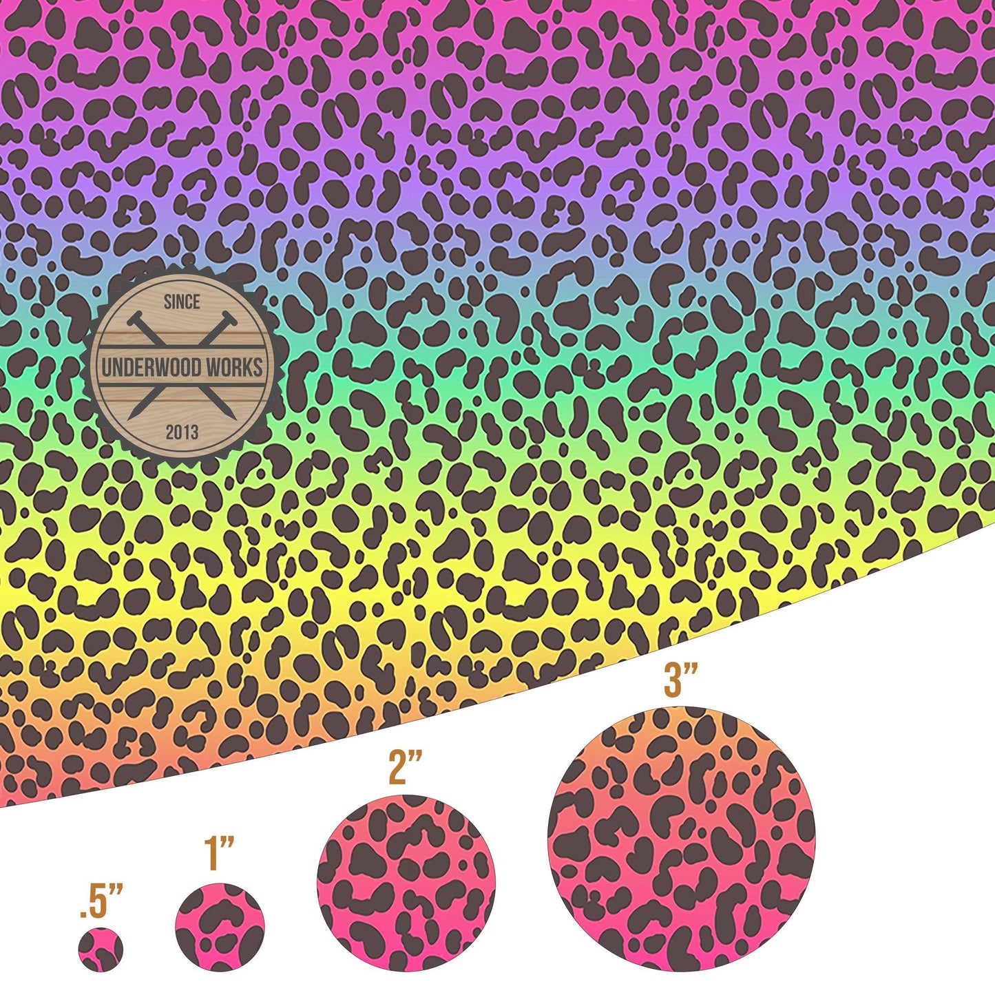 Rainbow Stripe Leopard - UV Printed Pattern