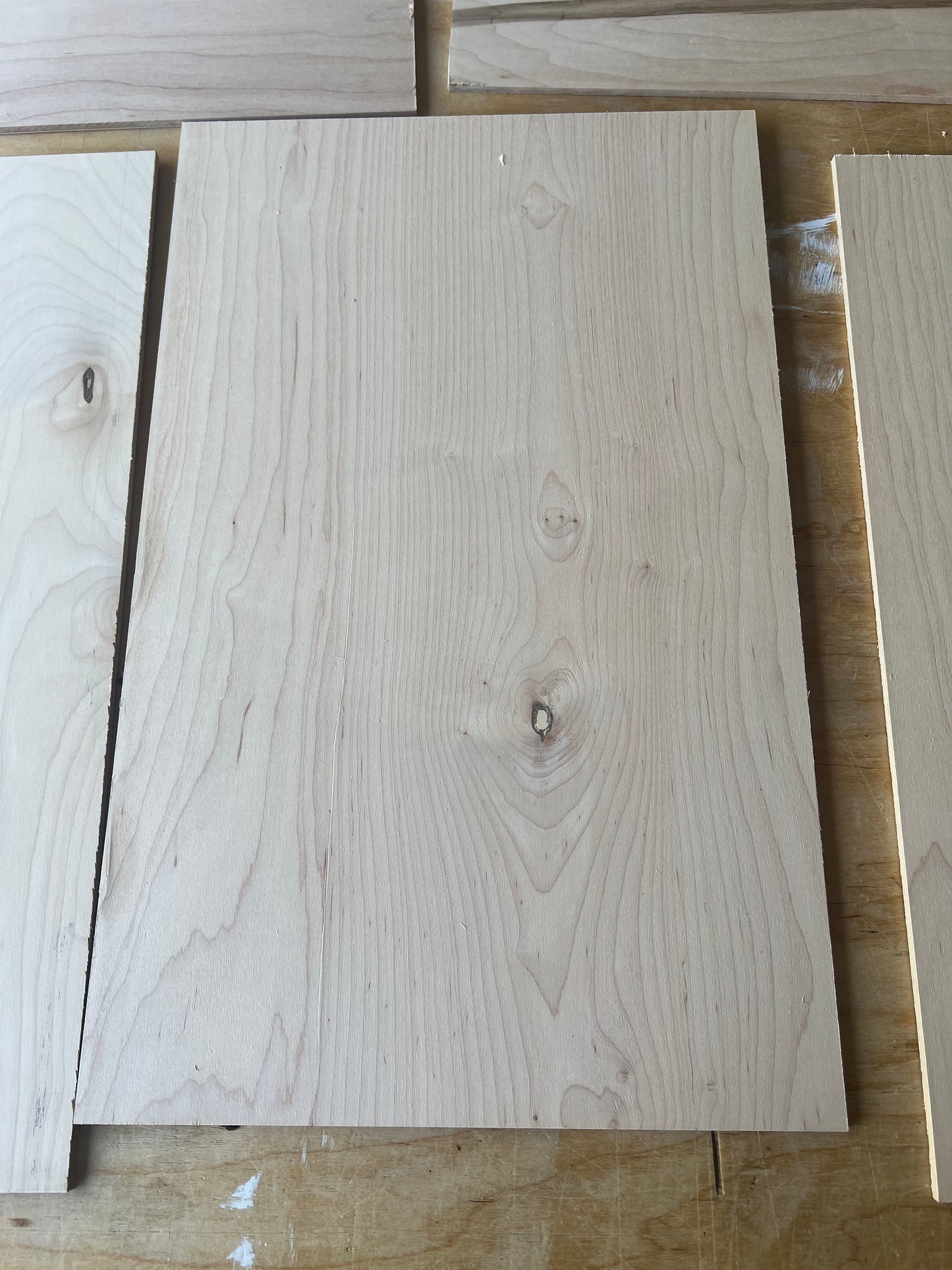 ***Discounted*** 1/4” Maple w/MDF core ~12x19” - 20 sheets