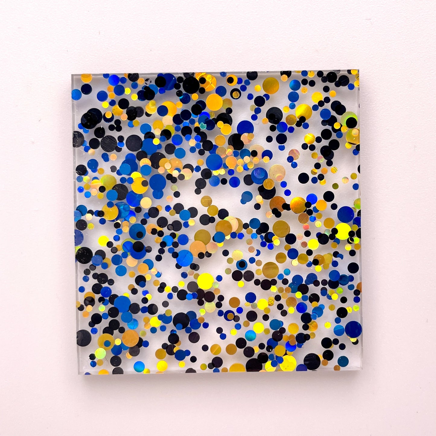 Glitter Circles - Blue/Black/Yellow