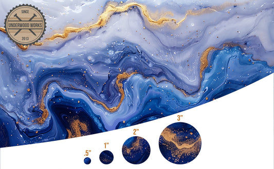 Blue & Gold Marble - UV Printed Pattern