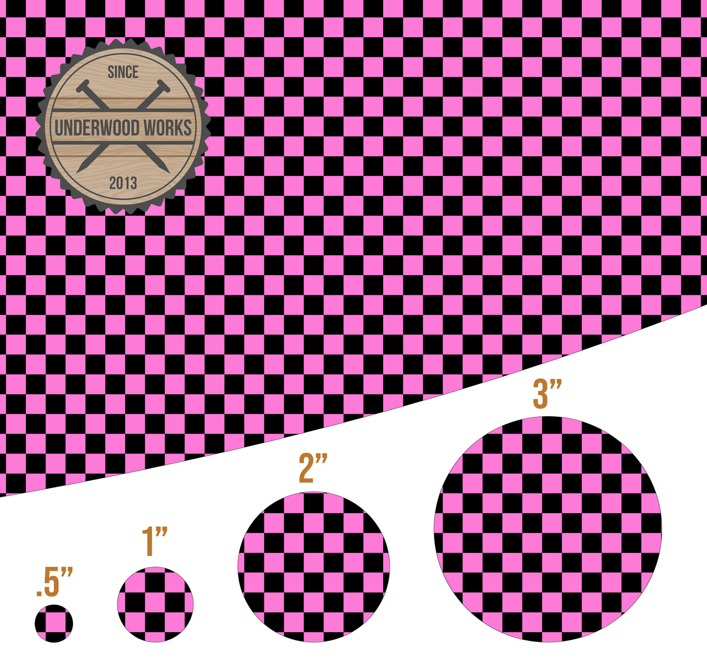 Checker Board: Hot Pink & Black - UV Printed Pattern