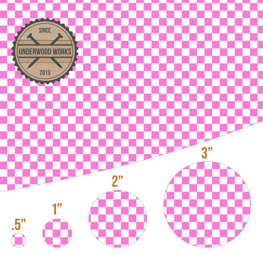 Checker Board: Hot Pink & White - UV Printed Pattern