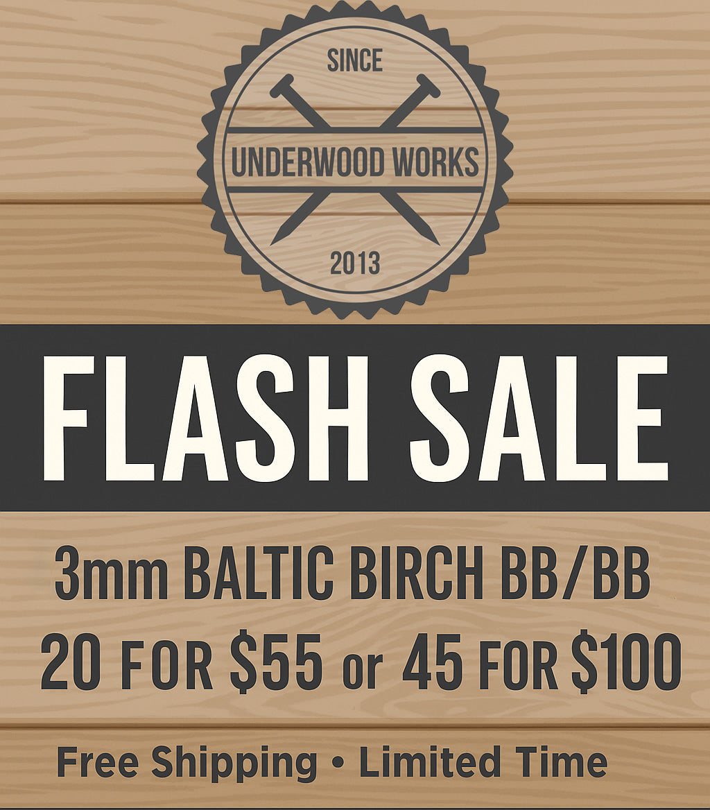 FLASH SALE: 12x20" - 3mm (1/8") Baltic Birch (BB/BB Grade)