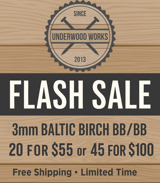 FLASH SALE: 12x20" - 3mm (1/8") Baltic Birch (BB/BB Grade)