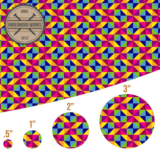 Geometric Squares & Triangles - UV Printed Pattern