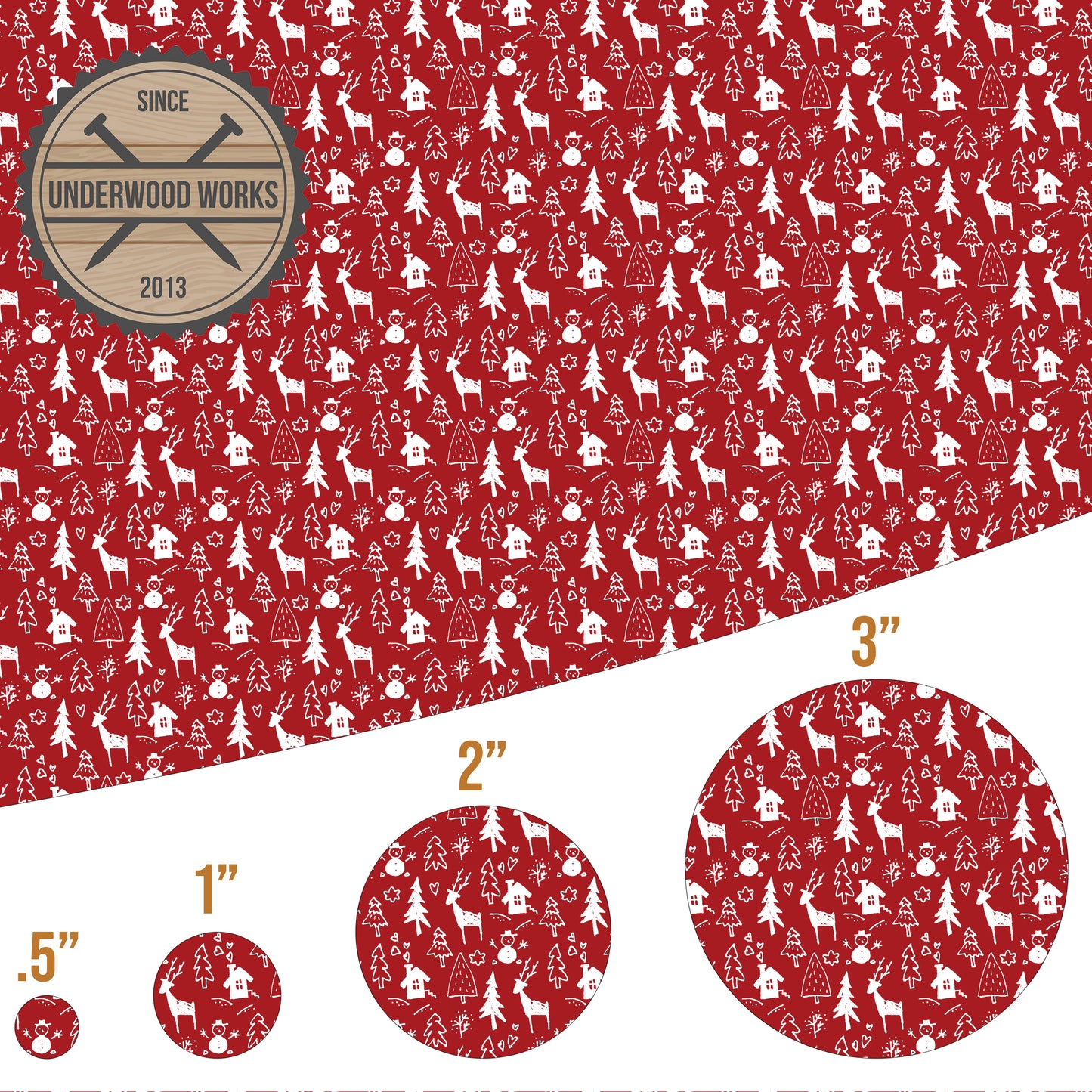 Red Reindeer - UV Printed Pattern
