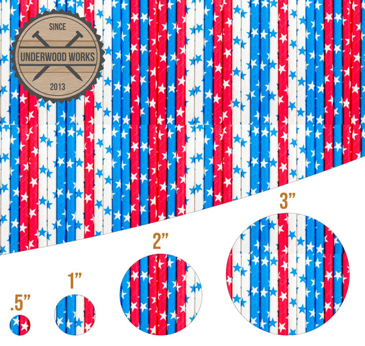 Red, White & Blue Straws - UV Printed Pattern