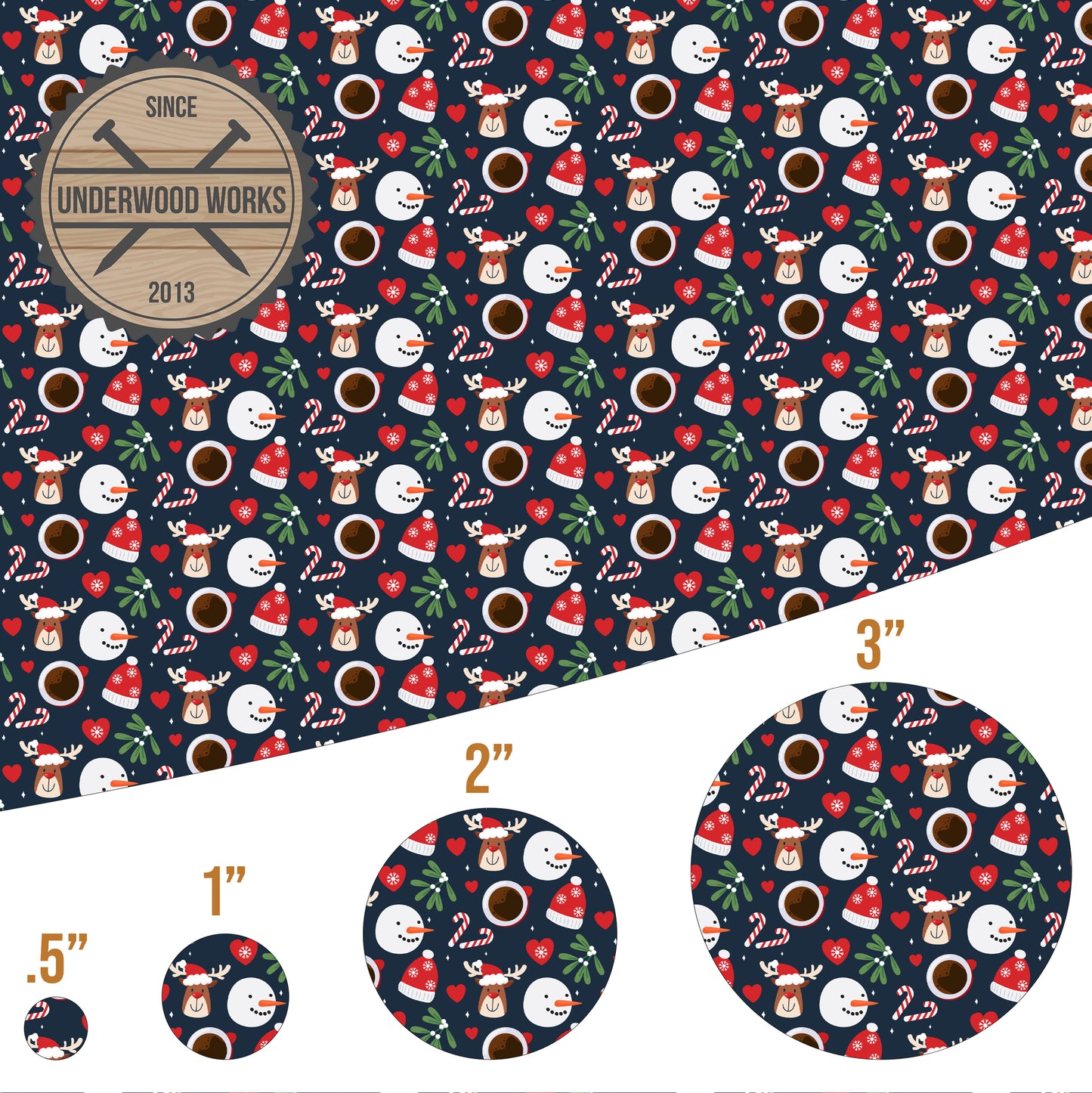 Snowman & Reindeer - UV Printed Pattern