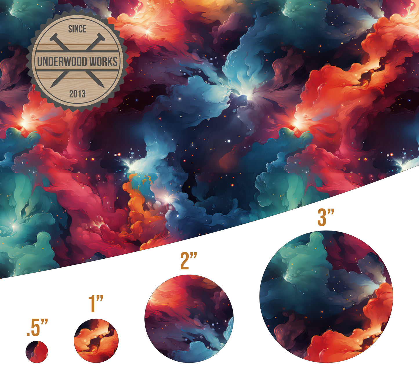 Watercolor Night Sky - UV Printed Pattern